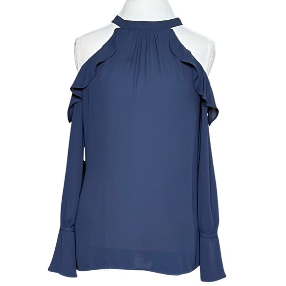 LOFT Tops - Loft Halter Cold Shoulder Blouse Excellent Pre Loved Condition Navy Blouse